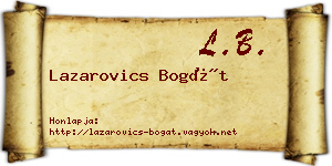 Lazarovics Bogát névjegykártya